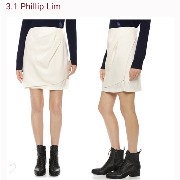 3.1 Phillip Lim Navy Draped Wrap Skirt (15) - Picture 2 of 3